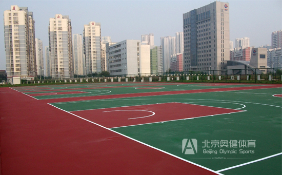 環(huán)保塑膠籃球場圖片