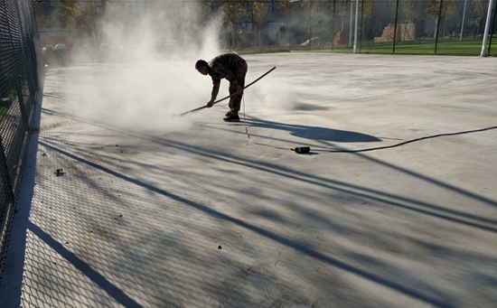 籃球場(chǎng)基礎(chǔ)局部特殊地方的處理