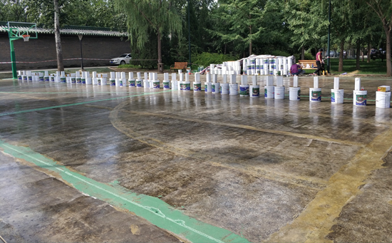 硅pu籃球場材料