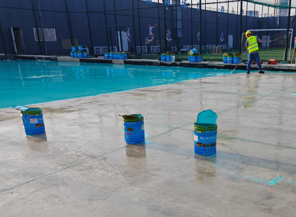 奧茵硅pu塑膠籃球場(chǎng)施工現(xiàn)場(chǎng)