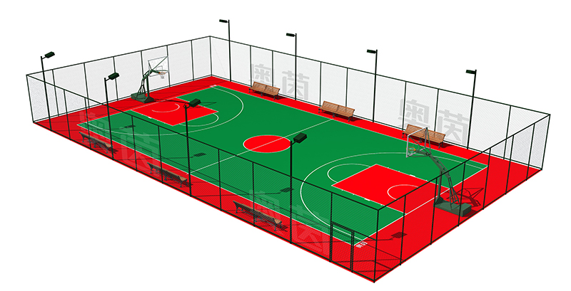 籃球場標準尺寸效果圖