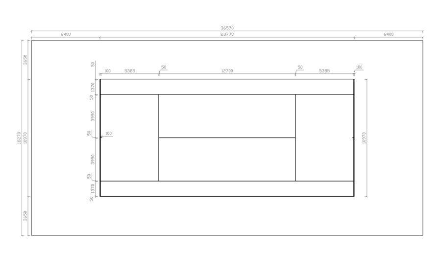 網(wǎng)球場標準尺寸圖片
