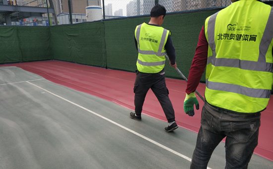 丙烯酸球場(chǎng)施工視頻